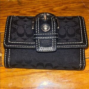 Coach Black Wallet with Buckle Detail